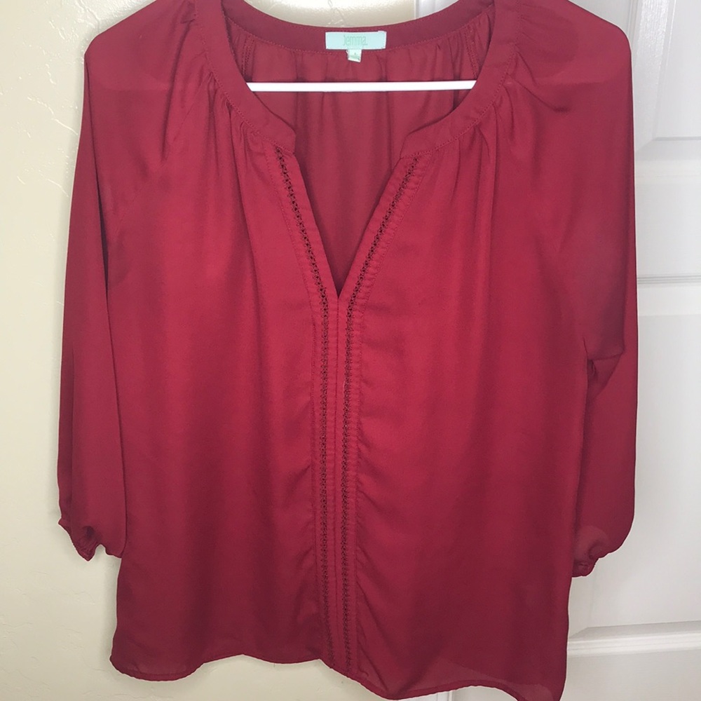 Flowy ruby red dress blouse